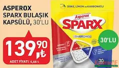 ASPEROX SPARX BULAŞIK MAKİNESİ KAPSÜLÜ/TABLETİ 30'LU ASPEROX SPARX BULAŞIK MAKİNESİ KAPSÜLÜ/TABLETİ 30'LU
